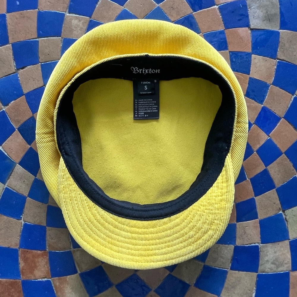 Brixton Bright Yellow Corduroy Baker Boy Hat - Picture 2 of 4